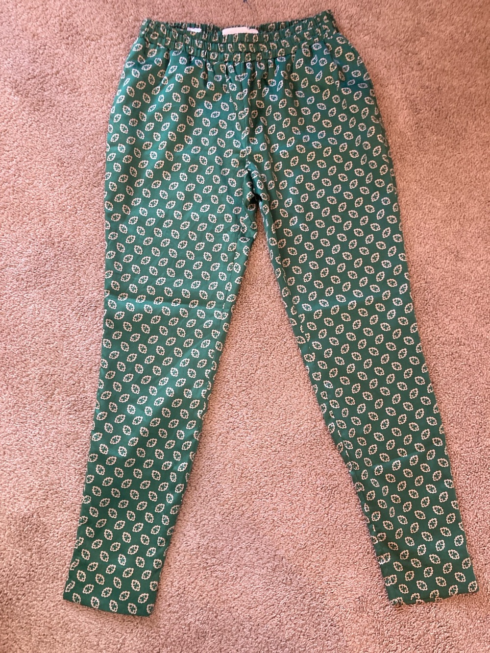 Mansur Gavriel Green Printed Elastic-Waist Leggings